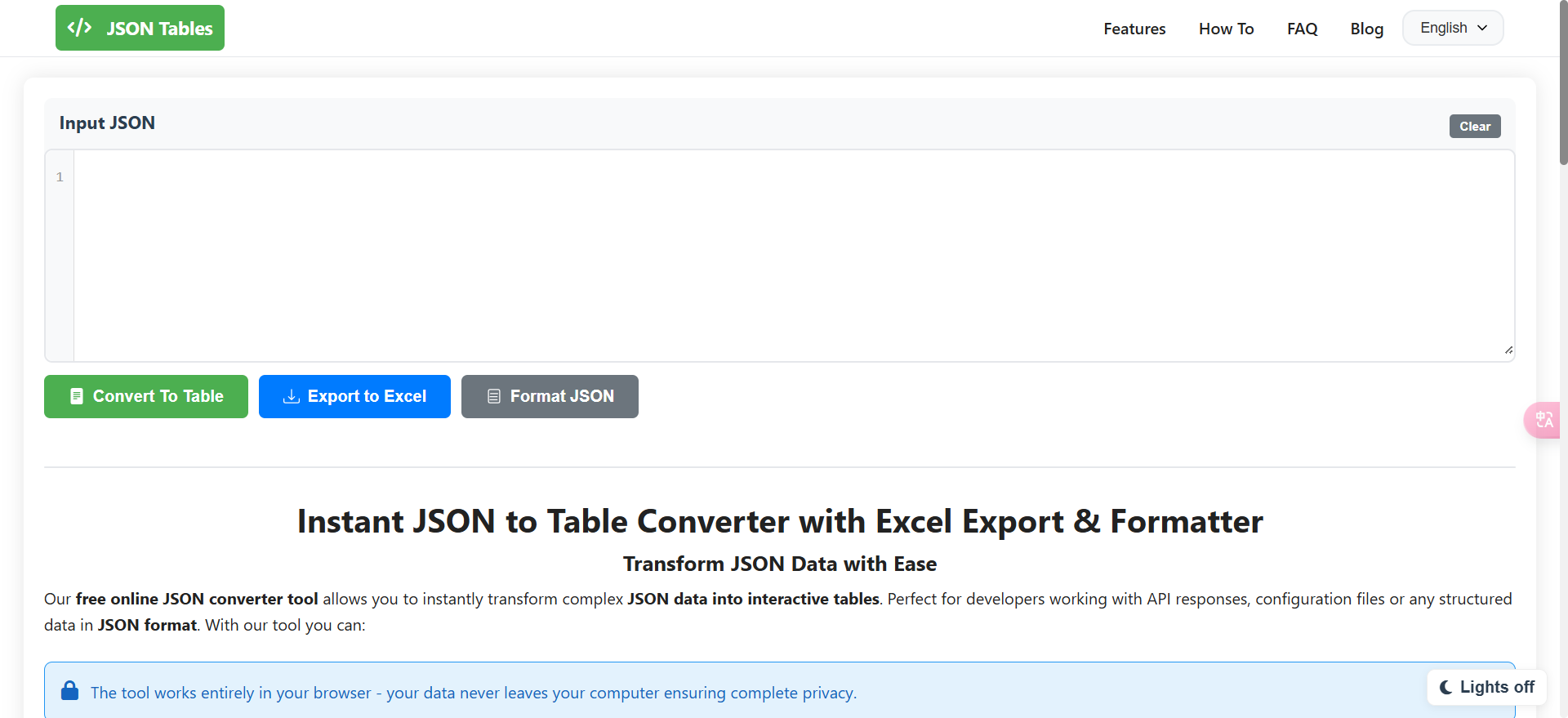 JSON to Table & Excel Converter Online | Free Tool-JsonTables